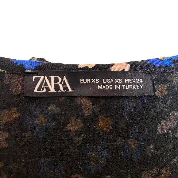 ZARA Long Sleeve Floral Ruffle Dress - Picture 13 of 16